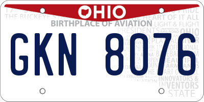 OH license plate GKN8076