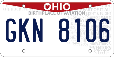 OH license plate GKN8106