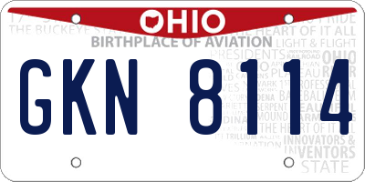 OH license plate GKN8114