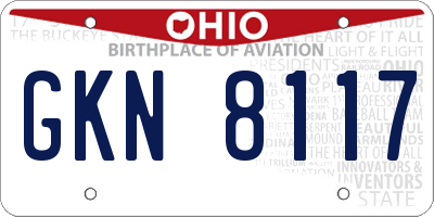 OH license plate GKN8117