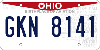 OH license plate GKN8141