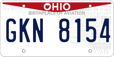 OH license plate GKN8154
