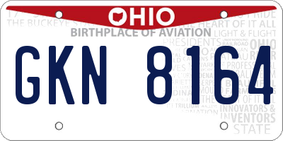 OH license plate GKN8164