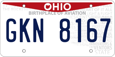 OH license plate GKN8167