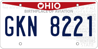 OH license plate GKN8221