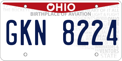 OH license plate GKN8224