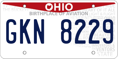 OH license plate GKN8229