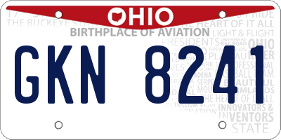 OH license plate GKN8241