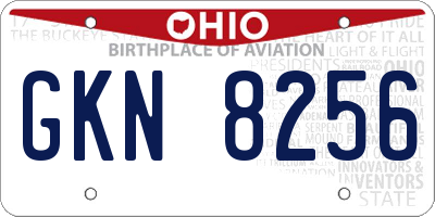 OH license plate GKN8256