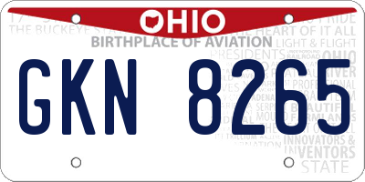 OH license plate GKN8265