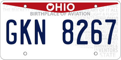 OH license plate GKN8267