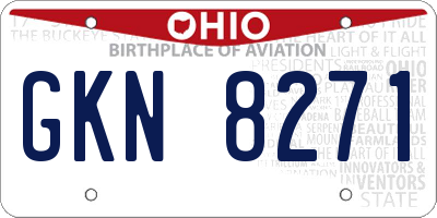 OH license plate GKN8271