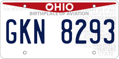 OH license plate GKN8293