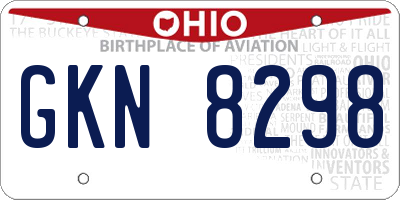 OH license plate GKN8298