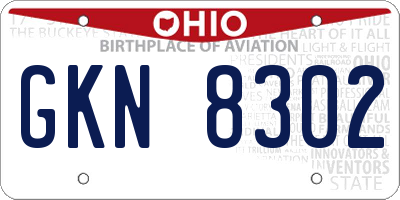 OH license plate GKN8302