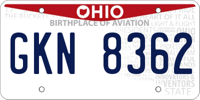 OH license plate GKN8362