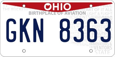 OH license plate GKN8363