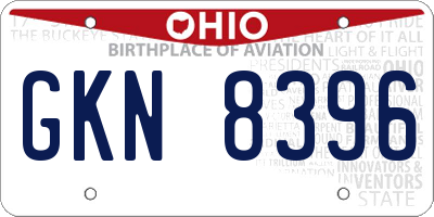 OH license plate GKN8396