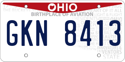 OH license plate GKN8413
