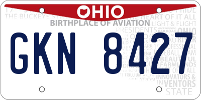 OH license plate GKN8427