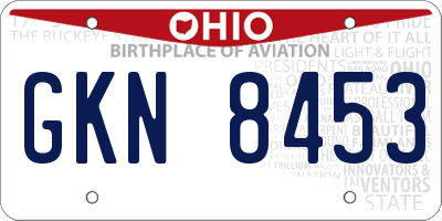 OH license plate GKN8453