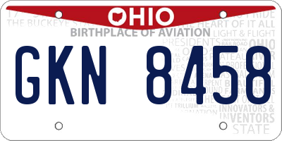 OH license plate GKN8458