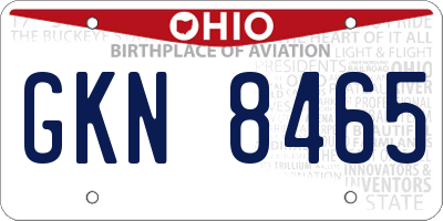 OH license plate GKN8465