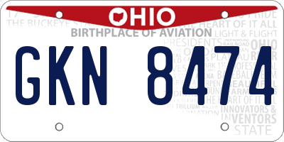 OH license plate GKN8474