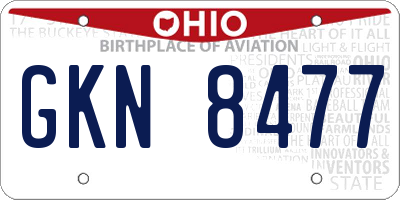 OH license plate GKN8477