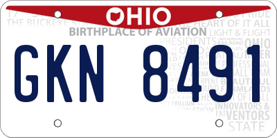OH license plate GKN8491
