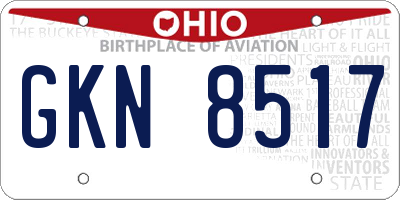 OH license plate GKN8517