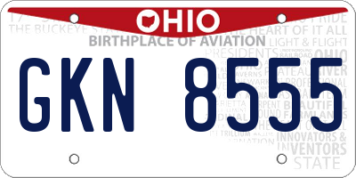 OH license plate GKN8555