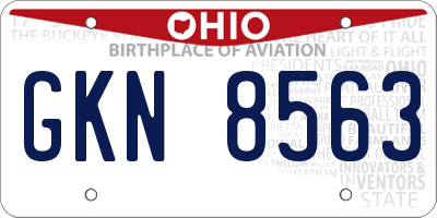 OH license plate GKN8563