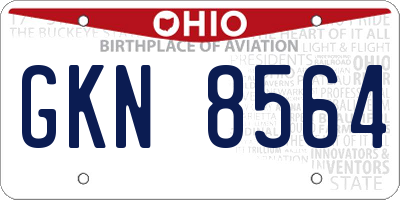 OH license plate GKN8564