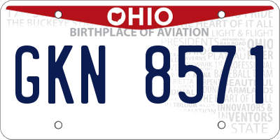 OH license plate GKN8571