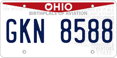 OH license plate GKN8588