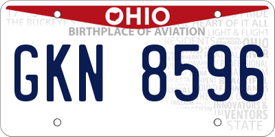OH license plate GKN8596
