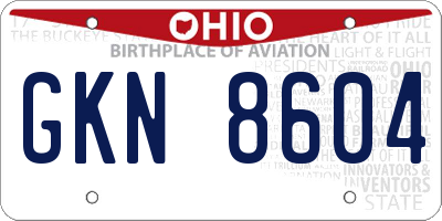OH license plate GKN8604
