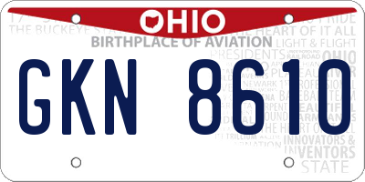 OH license plate GKN8610