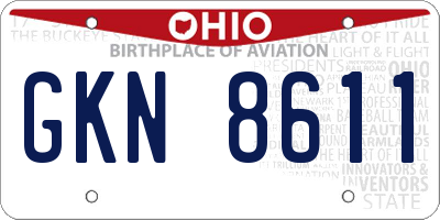 OH license plate GKN8611