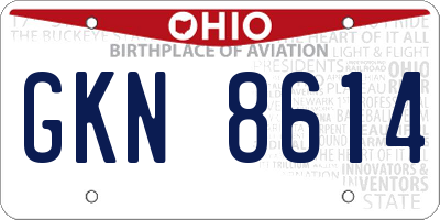 OH license plate GKN8614