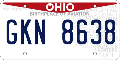 OH license plate GKN8638