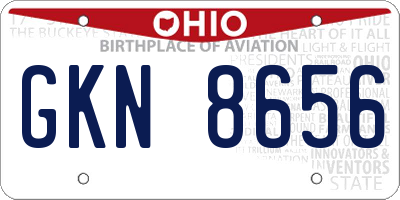 OH license plate GKN8656