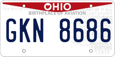 OH license plate GKN8686