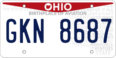 OH license plate GKN8687