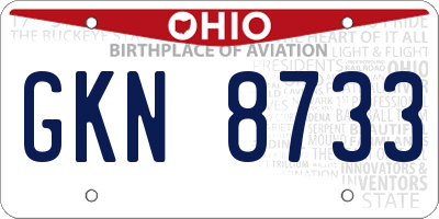 OH license plate GKN8733