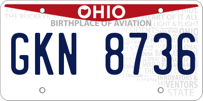 OH license plate GKN8736