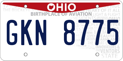 OH license plate GKN8775