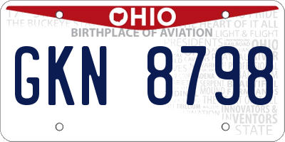 OH license plate GKN8798