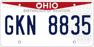 OH license plate GKN8835